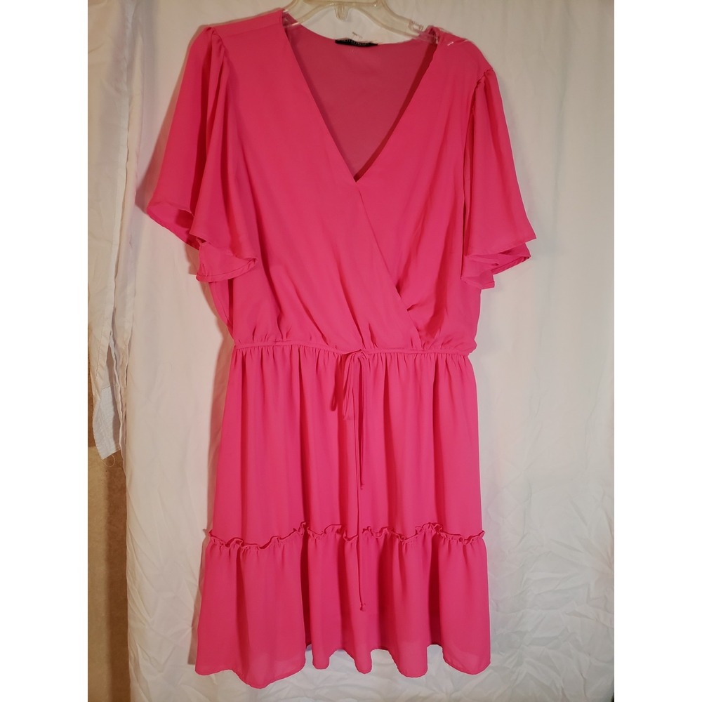 Women's Glitzy Girlz Pink Ruffled Dress Size 1X